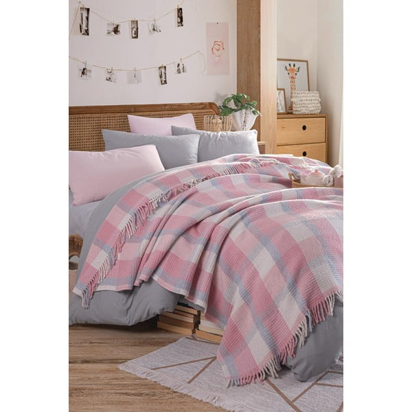 Růžový přehoz 180x220 cm Warm Soft – Mijolnir