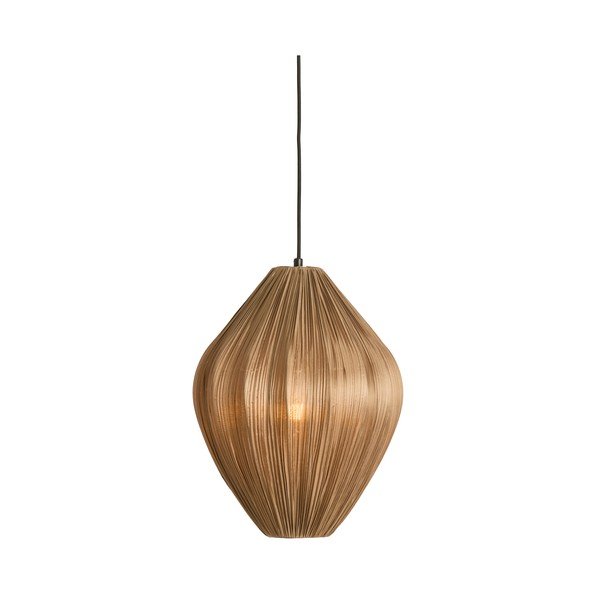 Hnědé závěsné svítidlo s textilním stínidlem ø 12 cm Verita – Light & Living-image-1
