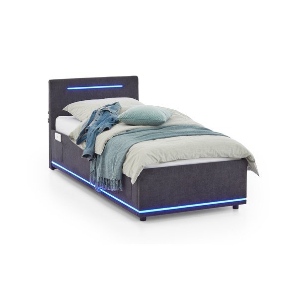 Tmavě šedá čalouněná dětská postel bez roštu 90x200 cm Circle – Meise Möbel-image-4