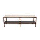 Hnědo-béžový konferenční stolek s deskou z kamene 140x60 cm Orwel - Rowico