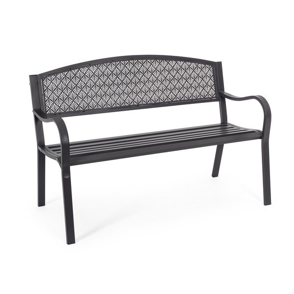 Antracitová kovová zahradní lavice Lizette – Bizzotto-image-2