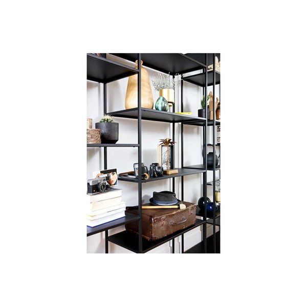 Černá kovová knihovna 120x195 cm June - WOOOD-image-3