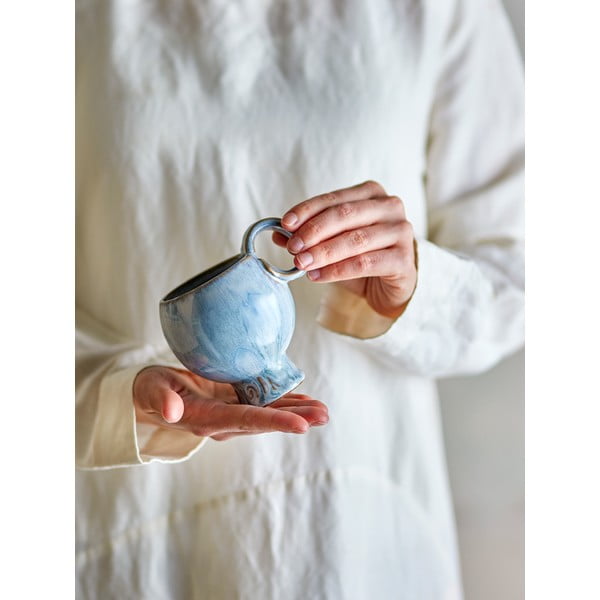 Světle modré šálky v sadě 4 ks na cappuccino z kameniny 250 ml Avonlea – Bloomingville-image-4