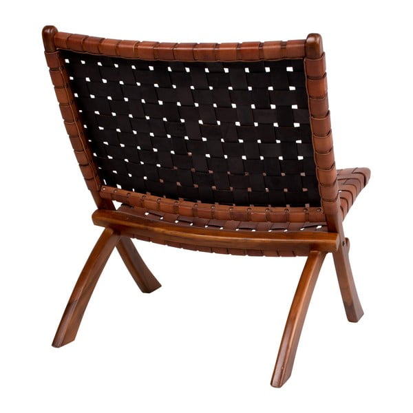 Skládací židle z teakového dřeva a kůže House Nordic Montana-image-3