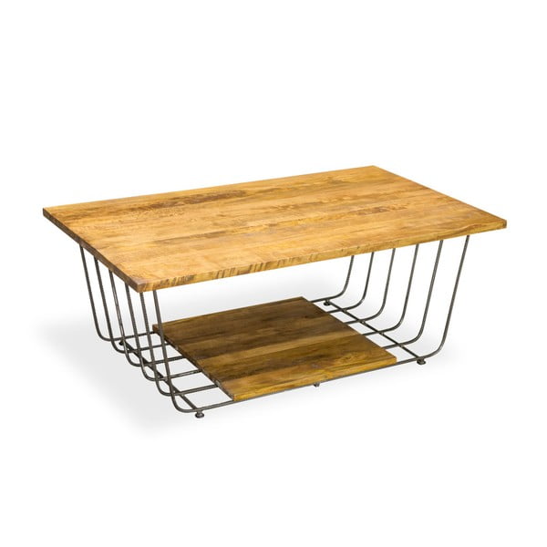 Konferenční stolek z oceli a mangového dřeva Bluebone Bircage