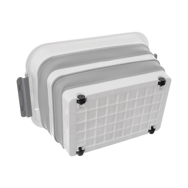 Bílo-šedý plastový úložný box s víkem 54x39x28 cm Kemp – Orion-image-2