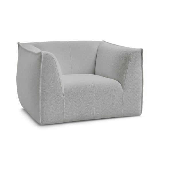 Světle šedé křeslo z textilie bouclé Giorgia – Bobochic Paris