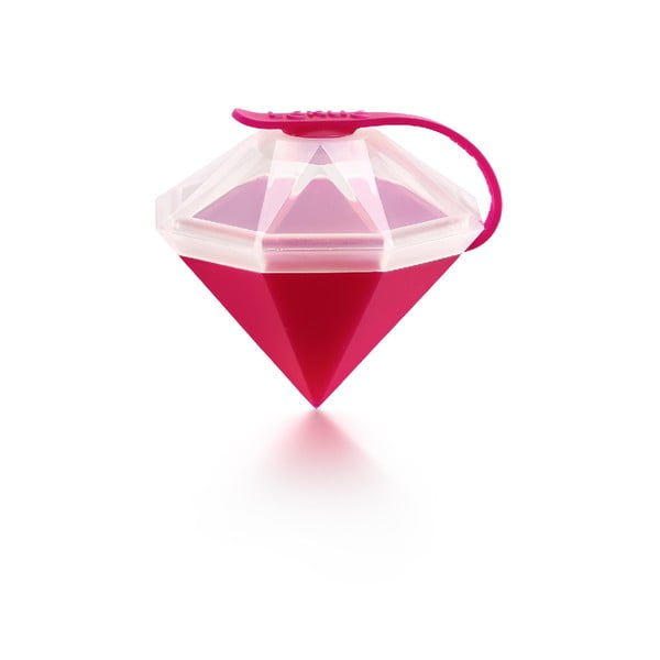 Růžová silikonová forma ve tvaru diamantu Lékué Mold