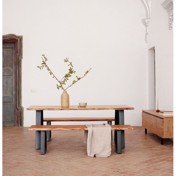 Jídelní stůl s deskou z akácie v přírodní barvě 90x180 cm Alaia – Kave Home-image-1