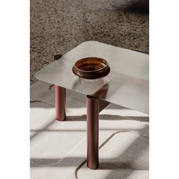 Vínový konferenční stolek se skleněnou deskou 55x105 cm Kob – noo.ma-image-3