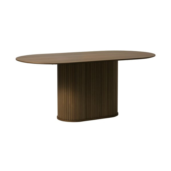 Hnědý jídelní stůl s deskou v dubovém dekoru 95x180 cm Nola – Unique Furniture-image-1