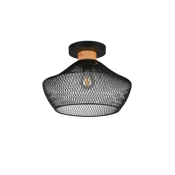 Černé stropní svítidlo s kovovým stínidlem ø 35 cm Valeria – Trio