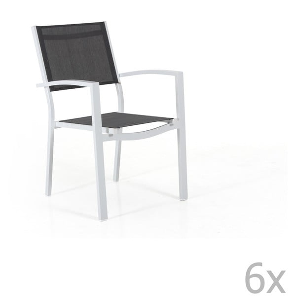 Sada 6 bílých zahradních židlí Brafab Leone