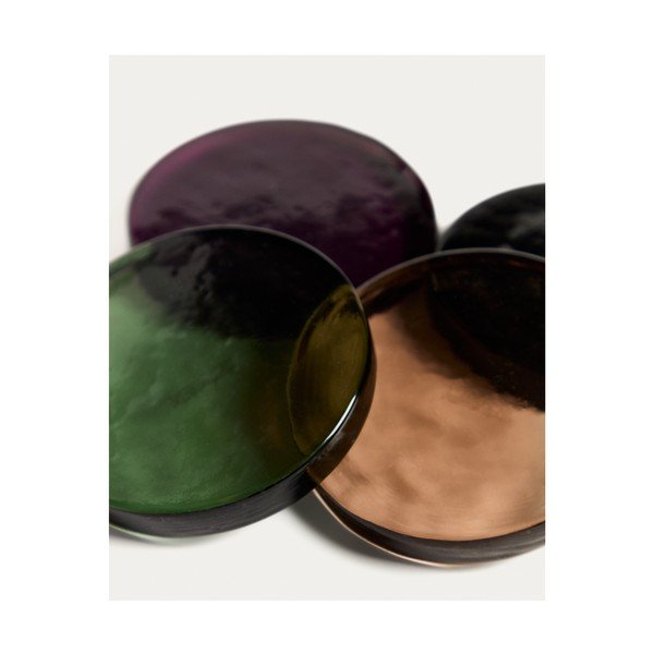 Tmavě hnědý skleněný podtácek Obila – Kave Home-image-2