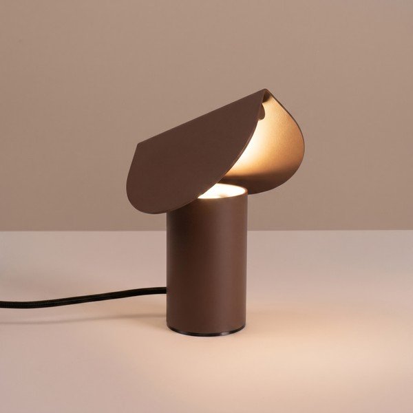 Hnědá hliníková LED stolní lampa (výška 15 cm) BISCUIT – Thoro-image-2
