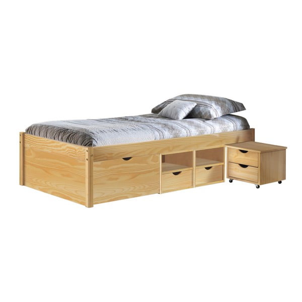 Dřevěná jednolůžková postel s úložným prostorem 13Casa Clas, 90 x 200 cm