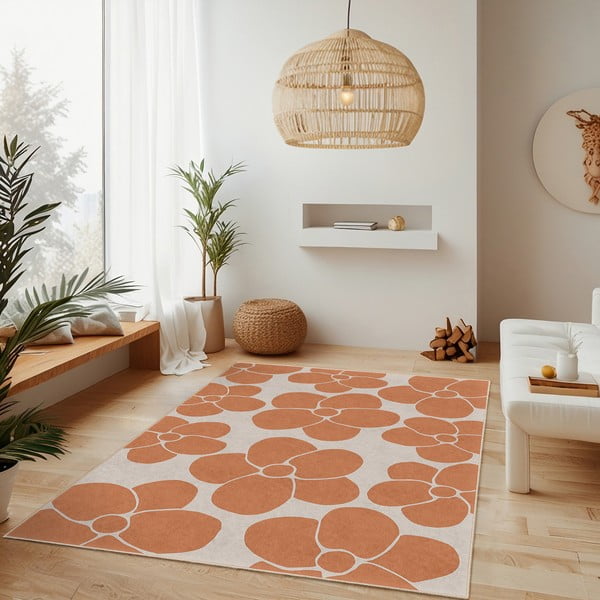 Oranžový pratelný koberec 80x150 cm Orange Meadow – Mila Home-image-2