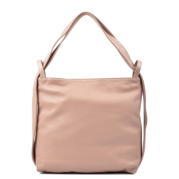 Růžová kožená kabelka Isabella Rhea Jessica