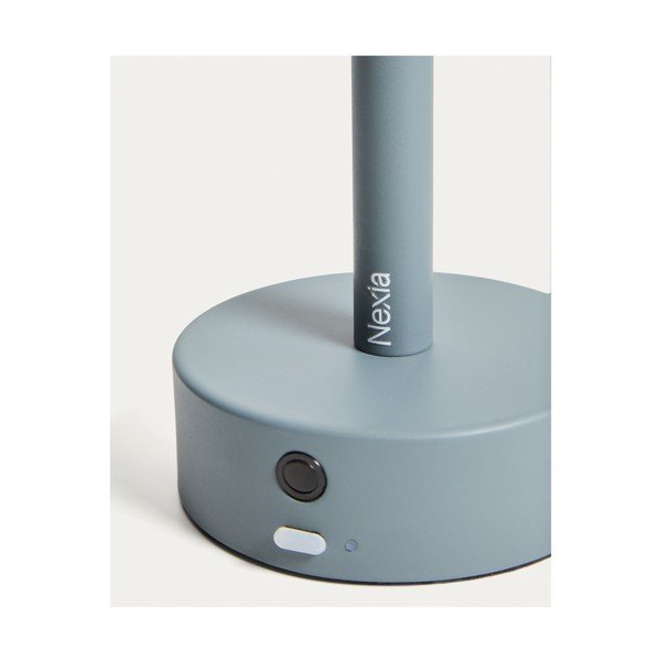 Světle modrá kovová LED stolní lampa (výška 30 cm) Bow – Kave Home-image-3