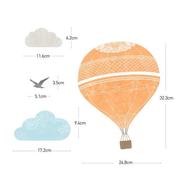 Sada nástěnných samolepek Ambiance Montgolfier-image-2