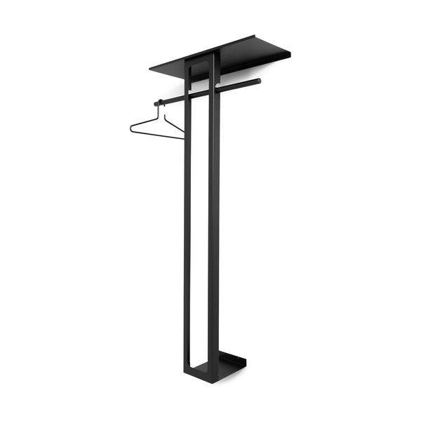 Černý ocelový nástěnný věšák s poličkou 70 cm Luno Large – Spinder Design-image-3