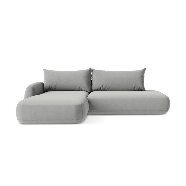 Světle šedá rozkládací rohová pohovka (levý roh/s lenoškou) Hale – Makamii