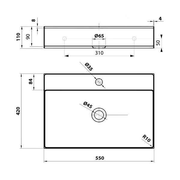 Umyvadlo nerezové ve zlaté barvě 55x42 cm Aurum – Sapho-image-3