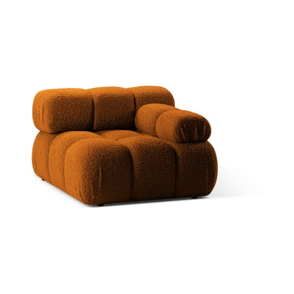 Oranžový modul pohovky z textilie bouclé (pravý roh) Bellis – Micadoni Home-image-3