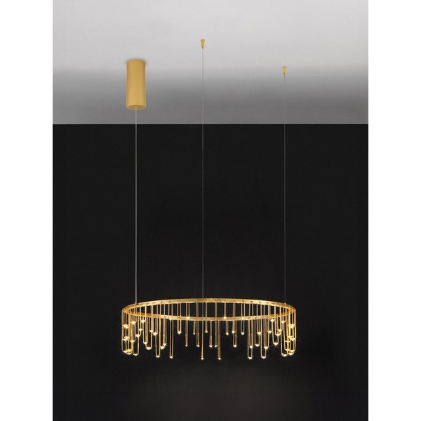 Hliníkové LED stmívatelné závěsné svítidlo ve zlaté barvě ø 65 cm Stellar – Nova Luce-image-4