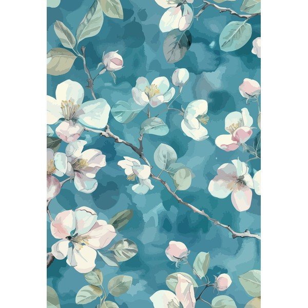 Modrý pratelný koberec 50x80 cm Bloom – Vitaus