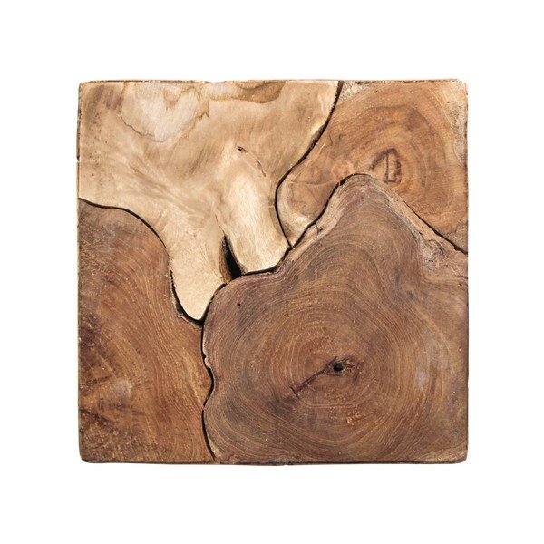 Příruční stolek z neopracovaného teakového dřeva HSM collection Cube, 30 x 35 cm-image-1