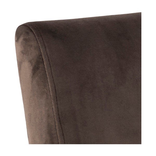 Tmavě hnědé sametové křeslo Actona Cloe-image-2