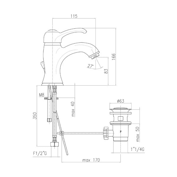 Stojánková umyvadlová baterie v bronzové barvě Kirké – Sapho-image-3