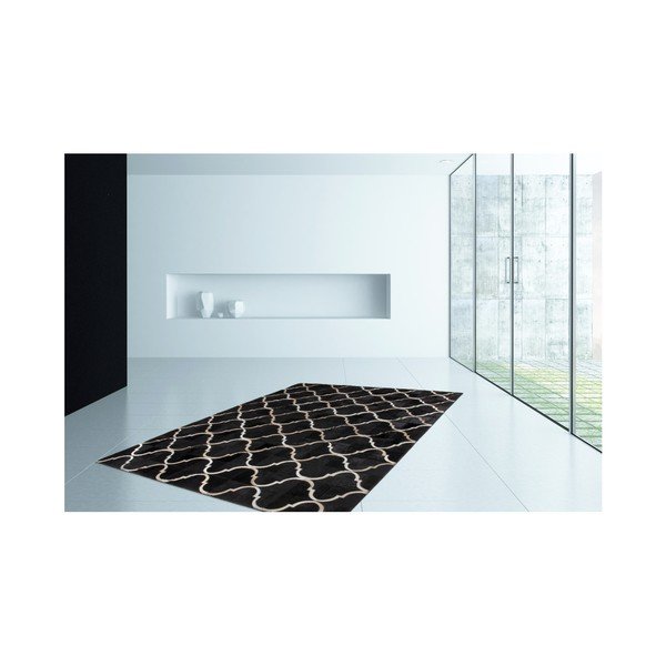 Černý kožený koberec Eclipse,120x170cm-image-1
