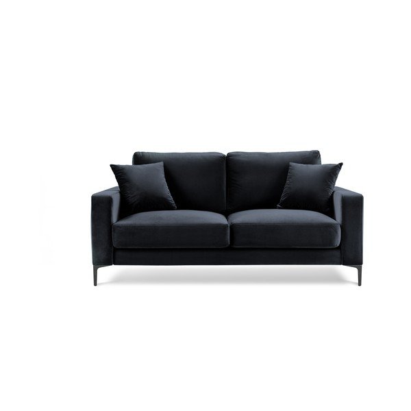 Tmavě modrá sametová pohovka Kooko Home Harmony, 158 cm