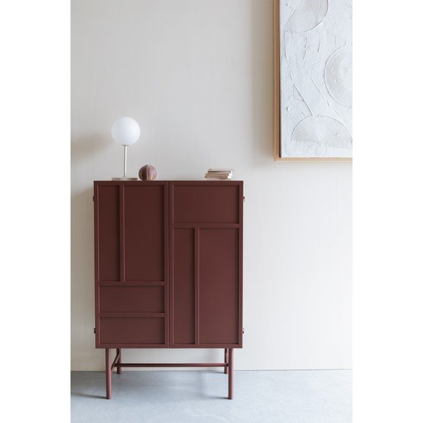 Červená kovová skříňka 70x105x35 cm Davis – White Label-image-1