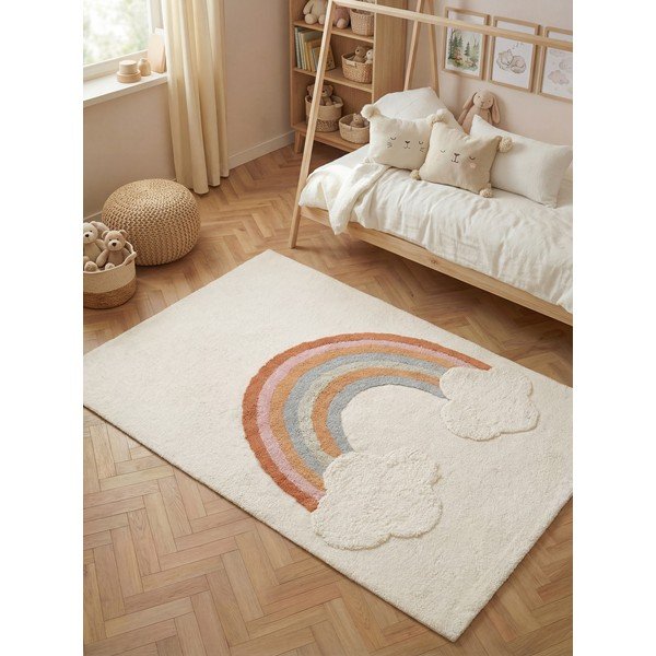 Krémový pratelný/ručně tkaný bavlněný dětský koberec 140x200 cm Snuggle Petite – Hanse Home-image-1