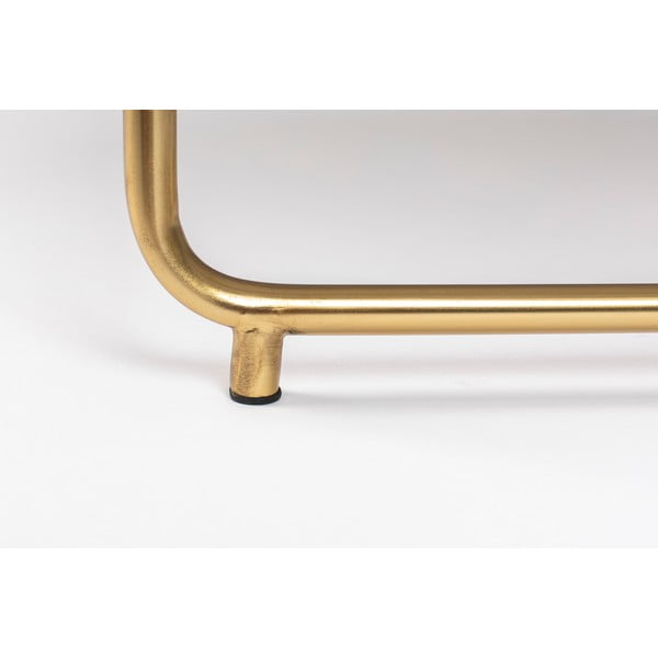 Kulatý konferenční stolek s mramorovou deskou v zeleno-zlaté barvě  ø 70 cm Timpa – White Label-image-4