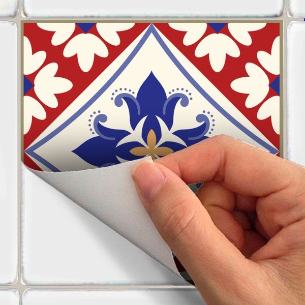 Sada 24 nástěnných samolepek Ambiance Wall Decal Cement Tiles Azulejos Sofiana, 10 x 10 cm-image-3