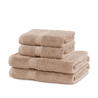 Set 2 béžových ručníků a 2 osušek DecoKing Marina Beige