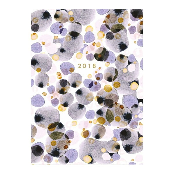 Diář pro rok 2018 Portico Designs Watercolour Dot, A6