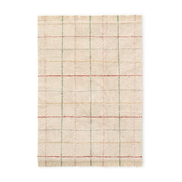 Krémový pratelný ručně tkaný bavlněný koberec 140x200 cm Color Lines – Lorena Canals