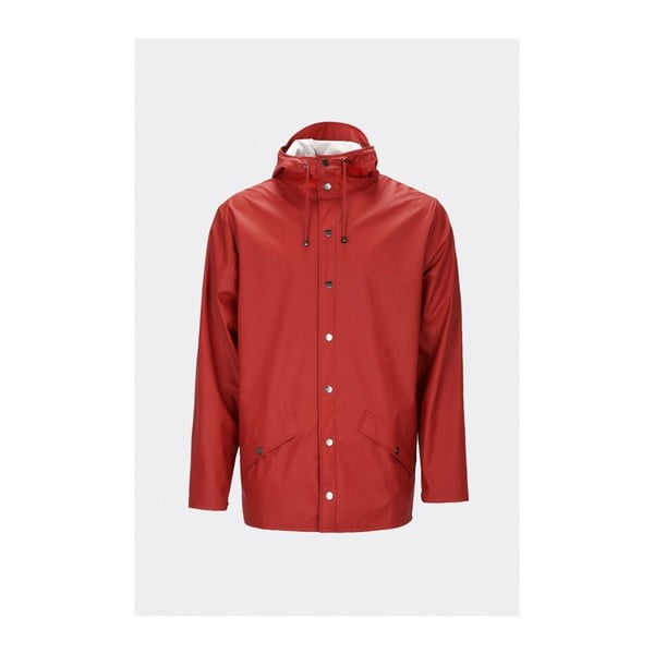 Červená unisex bunda s vysokou voděodolností Rains Jacket, velikost M / L