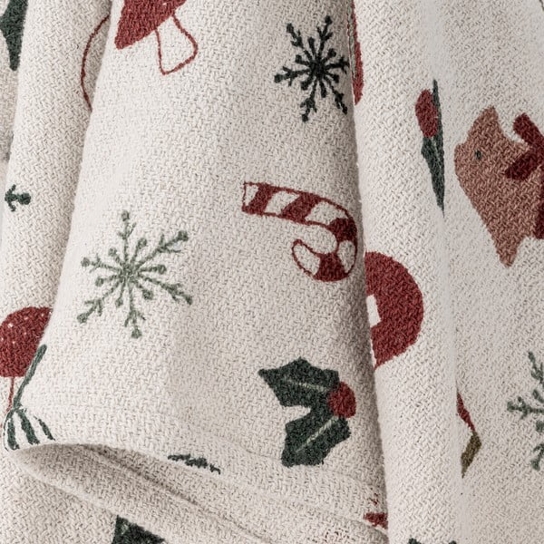 Bílá deka s vánočním motivem 130x160 cm Yule – Bloomingville-image-2