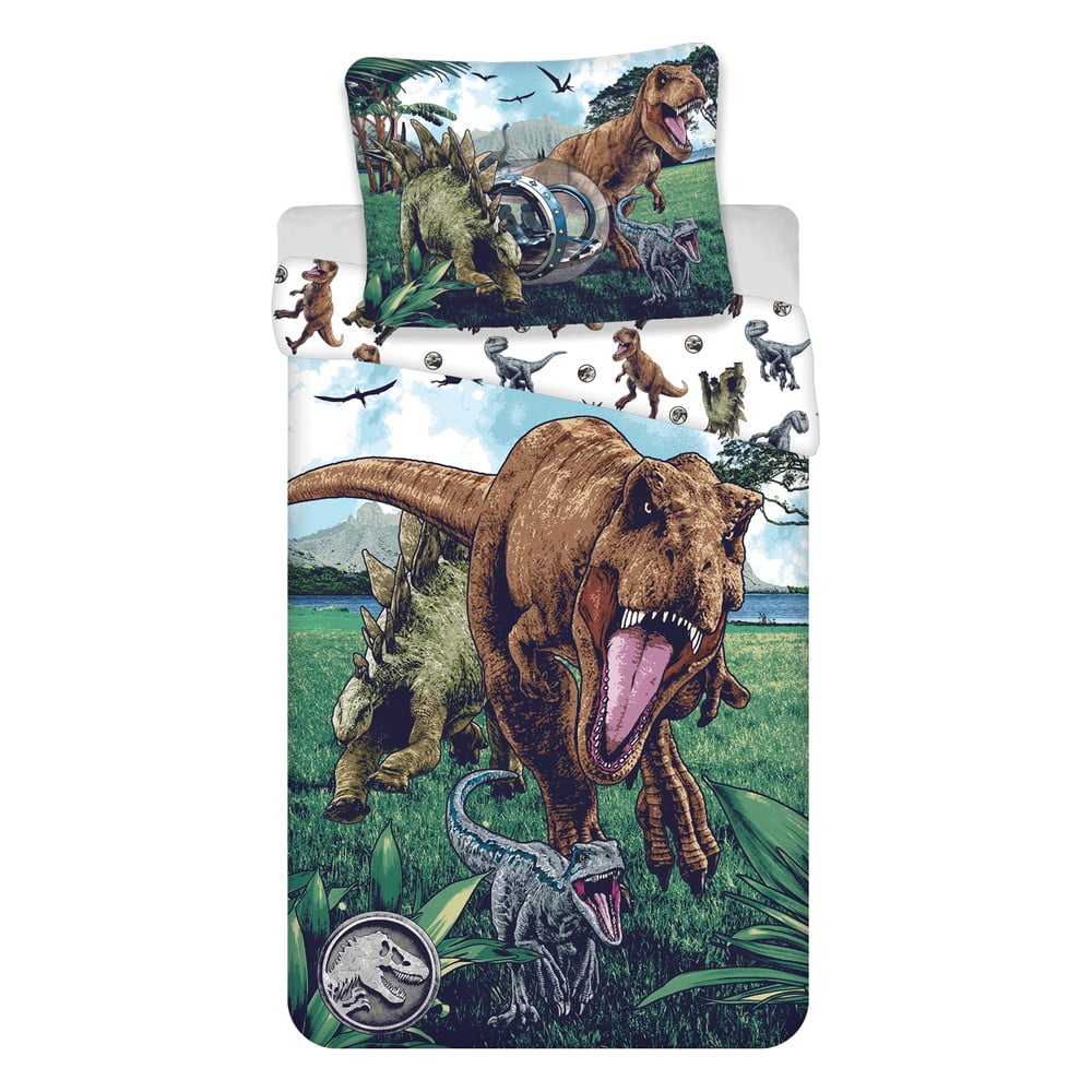 Bavlněné dětské povlečení na jednolůžko 140x200 cm Jurassic World "Trio" – Jerry Fabrics