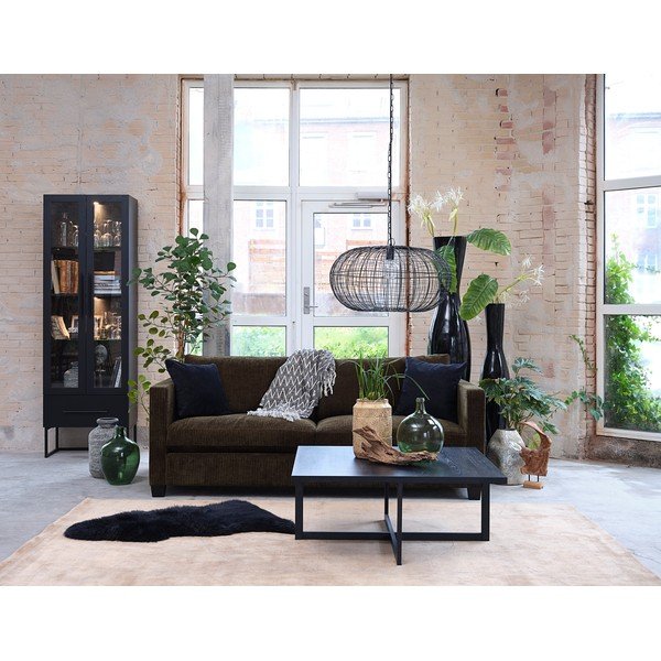 Černý konferenční stolek z dubového dřeva Canett Elliot, 100 x 100 cm-image-4