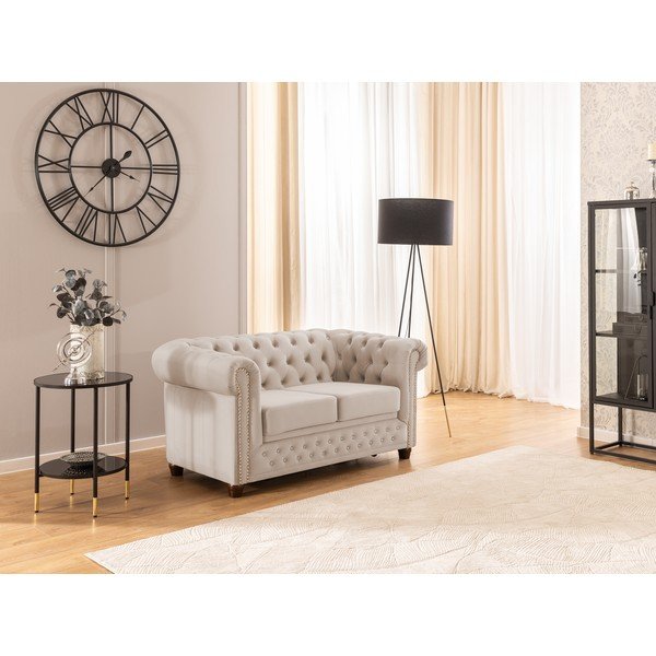 Béžová sametová rozkládací pohovka 148 cm York Blik – Ropez-image-4