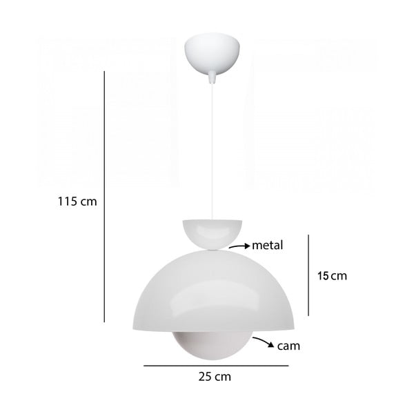 Závěsné svítidlo s kovovým stínidlem ø 25 cm Arta – Opviq lights-image-2
