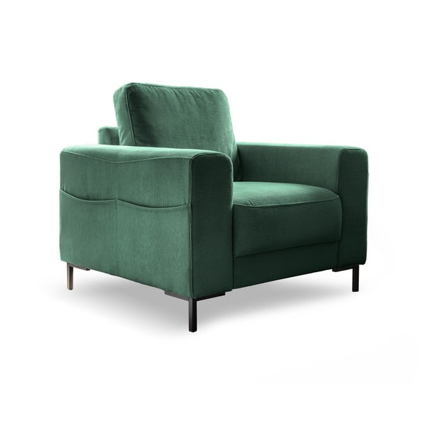 Tmavě zelené manšestrové křeslo Lofty Lilly – Miuform