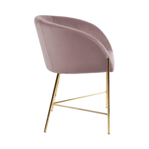 Pastelově růžová židle s nohami ve zlaté barvě Interstil Nelson-image-2